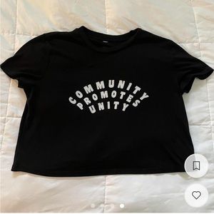 Community Promotes Unity black crop tee (size small)